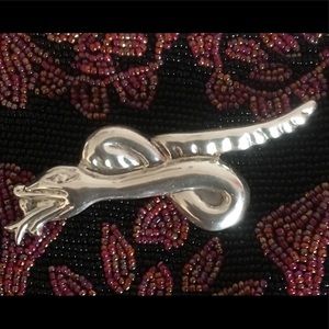 SILVER BROOCH FROM MEXICO: WINGED (?) SERPENT